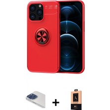 İlk El Grup Ieg™ iPhone 13 Pro Max Yankı Form Prime - Şeffaf Maxco Cam Ekran Koruyucu + Lacivert Pers Alüminyum Kamera Lens