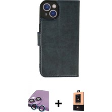 İlk El Grup Ieg™ iPhone 14 Plus Siluet Işık Serisi - Şeffaf Maxco Cam Ekran Koruyucu + Mavi Raze Metal Kamera Lens