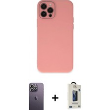 İlk El Grup Ieg™ iPhone 12 Pro Max Çekirdek Modern Serisi - Siyah Bilvis Hayalet Cam Ekran Koruyucu + Beyaz Neon Fosforlu Kamera Lens