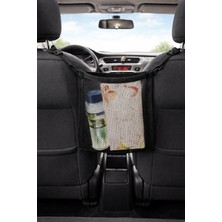 Işıltı Design Araç Içi Arka Koltuk Arası Koruma Filesi Organizer & Koltuk Arası Çanta