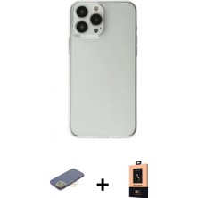 İlk El Grup Ieg™ iPhone 13 Pro Max Kutup Doku Koleksiyonu - Şeffaf Maxco Cam Ekran Koruyucu + Sarı Renkli Kamera Lens Koruma Cam