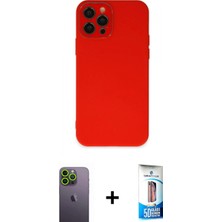 İlk El Grup Ieg™ iPhone 12 Pro Max Çekirdek Modern Serisi - Siyah 5d Eko Cam Ekran Koruyucu + Yeşil Neon Fosforlu Kamera Lens