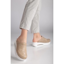 Arel Medikal Ortopedik Doktor ve Hemşire Terliği Kadın Sabo Terlik Vizon – Kaymaz Tabanlı Konforlu Sağlık Personeli Terliği