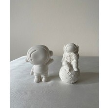 CEG Art Gallery Taş Boyama Seti - 2'li Astronot Seti - 1 Adet Fırça + 3 Renk Boya