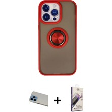 İlk El Grup Ieg™ iPhone 13 Pro Max Yörünge Çizgi - Siyah Bilvis 3D Mat Cam Ekran Koruyucu + Mavi Rainbow Kamera Lens Koruma Cam