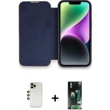 İlk El Grup Ieg™ iPhone 13 Pro Max Siluet Minimal Serisi - Şeffaf 360 Full Body Arka Koruyucu + Gold Shine Kamera Lens