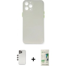 İlk El Grup Ieg™ iPhone 12 Pro Max Yadigar Yansıma Serisi - Siyah 20D Premium Cam Ekran Koruyucu + Gökkuşağı Shine Kamera Lens
