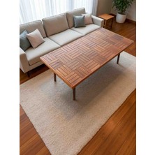 Mirrorss Orta Sehpa Ceviz Renk Ahşap Konik Ayak 120 x 60 cm Modern Tasarım Şık Dekor