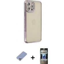 İlk El Grup Ieg™ iPhone 12 Pro Yörünge Koleksiyonu - Siyah 34D Hayalet Izgaralı Cam + Koyu Yeşil Metal Kamera Lens Koruma Cam