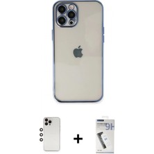 İlk El Grup Ieg™ iPhone 12 Pro Vadi Minimal - Şeffaf Uv Polymer Nano Ekran Koruyucu + Gökkuşağı Shine Kamera Lens
