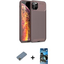 İlk El Grup Ieg™ iPhone 11 Pro Max Eksen Form Prime - Siyah 34D Izgaralı Cam + Açık Yeşil Metal Kamera Lens Koruma Cam