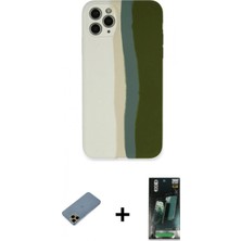 İlk El Grup Ieg™ iPhone 11 Pro Yadigar Çizgi - Şeffaf 360 Full Body Arka Koruyucu + Gold Shine Kamera Lens Koruma Cam