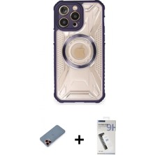 İlk El Grup Ieg™ iPhone 12 Pro Kutup Modern - Şeffaf Uv Polymer Nano Ekran Koruyucu + Kırmızı Metal Kamera Lens Koruma Cam