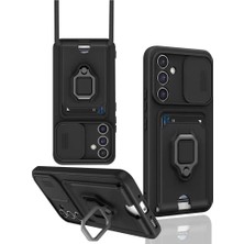 Starseven Galaxy A05S Kılıf Zuma Kartvizitli Yüzüklü Silikon - Siyah