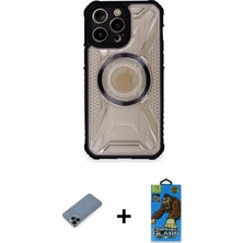 İlk El Grup Ieg™ iPhone 12 Pro Max Kutup Modern - Siyah 18D Cam Ekran Koruyucu + Siyah Shine Kamera Lens Koruma Cam