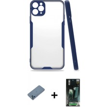 İlk El Grup Ieg™ iPhone 11 Pro Max Atlas Asil Serisi - Şeffaf 360 Full Body Arka Koruyucu + Mavi Shine Kamera Lens Koruma Cam