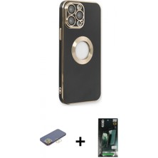 İlk El Grup Ieg™ iPhone 13 Pro Iz Form Serisi - Şeffaf 360 Full Body Arka Koruyucu + Sarı Renkli Kamera Lens Koruma Cam