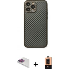İlk El Grup Ieg™ iPhone 13 Pro Max Ahenk Işık - Şeffaf Maxco Cam Ekran Koruyucu + Gökkuşağı Pers Alüminyum Kamera Lens
