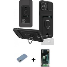 İlk El Grup Ieg™ iPhone 12 Pro Vadi Form Prime - Siyah 360 Mat Full Body Arka Koruyucu + Gümüş Shine Kamera Lens Koruma Cam