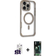 İlk El Grup Ieg™ iPhone 16 Pro Max Eksen Klasik Koleksiyonu - Siyah 360 Mat Full Body Arka Koruyucu + Titanyum Gri Bilvis Titan Kamera Lens