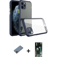 İlk El Grup Ieg™ iPhone 11 Pro Nova Asil Özel Seri - Siyah 360 Mat Full Body Arka Koruyucu + Gold Shine Kamera Lens Koruma Cam