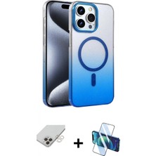 İlk El Grup Ieg™ iPhone 14 Pro Max Ahenk Doku Özel Seri - Siyah 3D Antistatik Cam Ekran Koruyucu + Gold Band Metal Kamera Lens