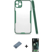 İlk El Grup Ieg™ iPhone 11 Pro Max Atlas Asil Serisi - Şeffaf 360 Full Body Arka Koruyucu + Mavi Shine Kamera Lens Koruma Cam