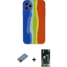 İlk El Grup Ieg™ iPhone 11 Pro Yadigar Çizgi - Şeffaf 360 Full Body Arka Koruyucu + Gold Shine Kamera Lens Koruma Cam