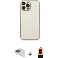 İlk El Grup Ieg™ iPhone 13 Pro Max Ahenk Işık - Şeffaf Maxco Cam Ekran Koruyucu + Gökkuşağı Pers Alüminyum Kamera Lens