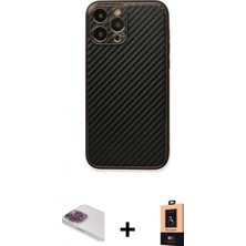 İlk El Grup Ieg™ iPhone 13 Pro Max Ahenk Işık - Şeffaf Maxco Cam Ekran Koruyucu + Gökkuşağı Pers Alüminyum Kamera Lens