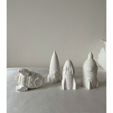 CEG Art Gallery Taş Boyama Seti - 4'lü Roket Seti - 1 Adet Fırça + 3 Renk Boya