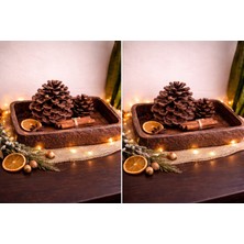 El Yapımı Kırılmaz Dekoratif Sunum Tepsisi 27X18 cm Rustik Ahşap Görünümlü