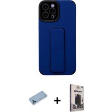 İlk El Grup Ieg™ iPhone 12 Pro Max Çekirdek Yansıma - Siyah Bilvis Hayalet Cam Ekran Koruyucu + Mavi Shine Kamera Lens Koruma Cam