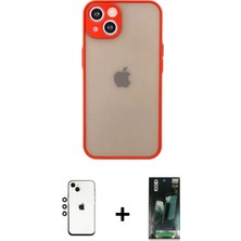 İlk El Grup Ieg™ iPhone 14 Ahenk Çizgi Serisi - Şeffaf 360 Full Body Arka Koruyucu + Gümüş Shine Kamera Lens