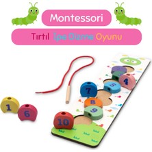 Fida Fıda Renkli Sayılar Ahşap Tırtıl Ipe Dizme Oyunu - 3+ Yaş Eğitici Montessori