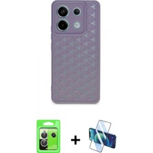 İlk El Grup Ieg™ Redmi Note 13 Pro 5g Zirve Form - Siyah 3D Antistatik Cam Ekran Koruyucu + Gümüş Raze Metal Kamera Lens