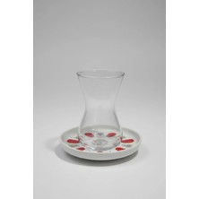 İpek Porselen 6 Kişilik Nordic Kenar Toledo Çay Tabaklı 12 Parça Çay Seti –acem Desenli Şık ve Zarif Tasarım