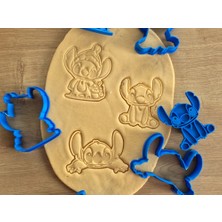3 lü Stitch Tasarım Kurabiye Kalıbı - Şeker Hamuru Kalıbı - Oyun Hamuru Kesici Kalıp Seti
