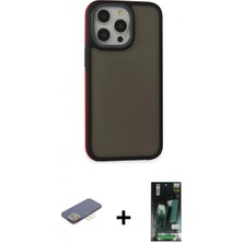 İlk El Grup Ieg™ iPhone 13 Pro Max Eksen Işık - Şeffaf 360 Full Body Arka Koruyucu + Sarı Renkli Kamera Lens Koruma Cam