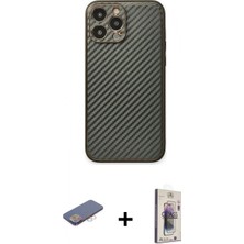 İlk El Grup Ieg™ iPhone 13 Pro Max Ahenk Işık - Siyah Bilvis 3D Cam Ekran Koruyucu + Pembe Renkli Kamera Lens Koruma Cam