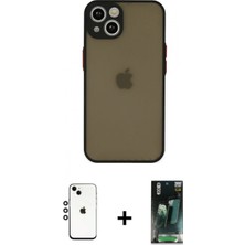İlk El Grup Ieg™ iPhone 14 Ahenk Çizgi Serisi - Şeffaf 360 Full Body Arka Koruyucu + Gümüş Shine Kamera Lens