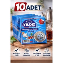 10 Adet Paslanmaz Çelik Çaydanlık Demlik Süzgeci Sök Tak Çay Süzgeci Tüm Demliklere Uyumlu Çaydanlık