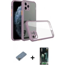 İlk El Grup Ieg™ iPhone 11 Pro Max Nova Asil Özel Seri - Şeffaf 360 Full Body Arka Koruyucu + Açık Yeşil Metal Kamera Lens Koruma Cam