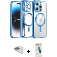 İlk El Grup Ieg™ iPhone 13 Pro Max Nova Işık Özel Seri - Şeffaf Pasifik Cam Ekran Koruyucu + Gold Pers Alüminyum Kamera Lens