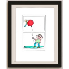 Karikatural Mohamed Reza 29X21CM Orijinal Karikatür BOD03280