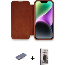 İlk El Grup Ieg™ iPhone 13 Pro Max Siluet Minimal Serisi - Siyah Bilvis Hayalet Cam Ekran Koruyucu + Mavi Renkli Kamera Lens Koruma Cam