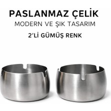 Dies 2 Adet Gold-Gümüş Metal Küllük Modern Tasarım Şık ve Zarif Küllük Gold Kül Tablası