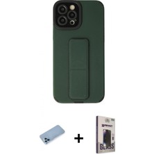 İlk El Grup Ieg™ iPhone 12 Pro Max Çekirdek Yansıma - Siyah Bilvis Hayalet Cam Ekran Koruyucu + Mavi Shine Kamera Lens Koruma Cam