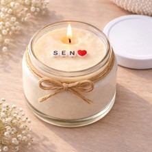 Verda Desing Sen ❤️ Notlu Kokulu Kavanoz Mum - Özel Notlu Hediyelik Cam Mum