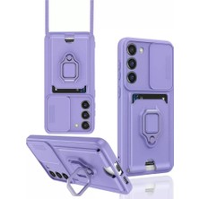 Sh Ticaret Galaxy S24 Kılıf Zuma Kartvizitli Yüzüklü Silikon - Lila